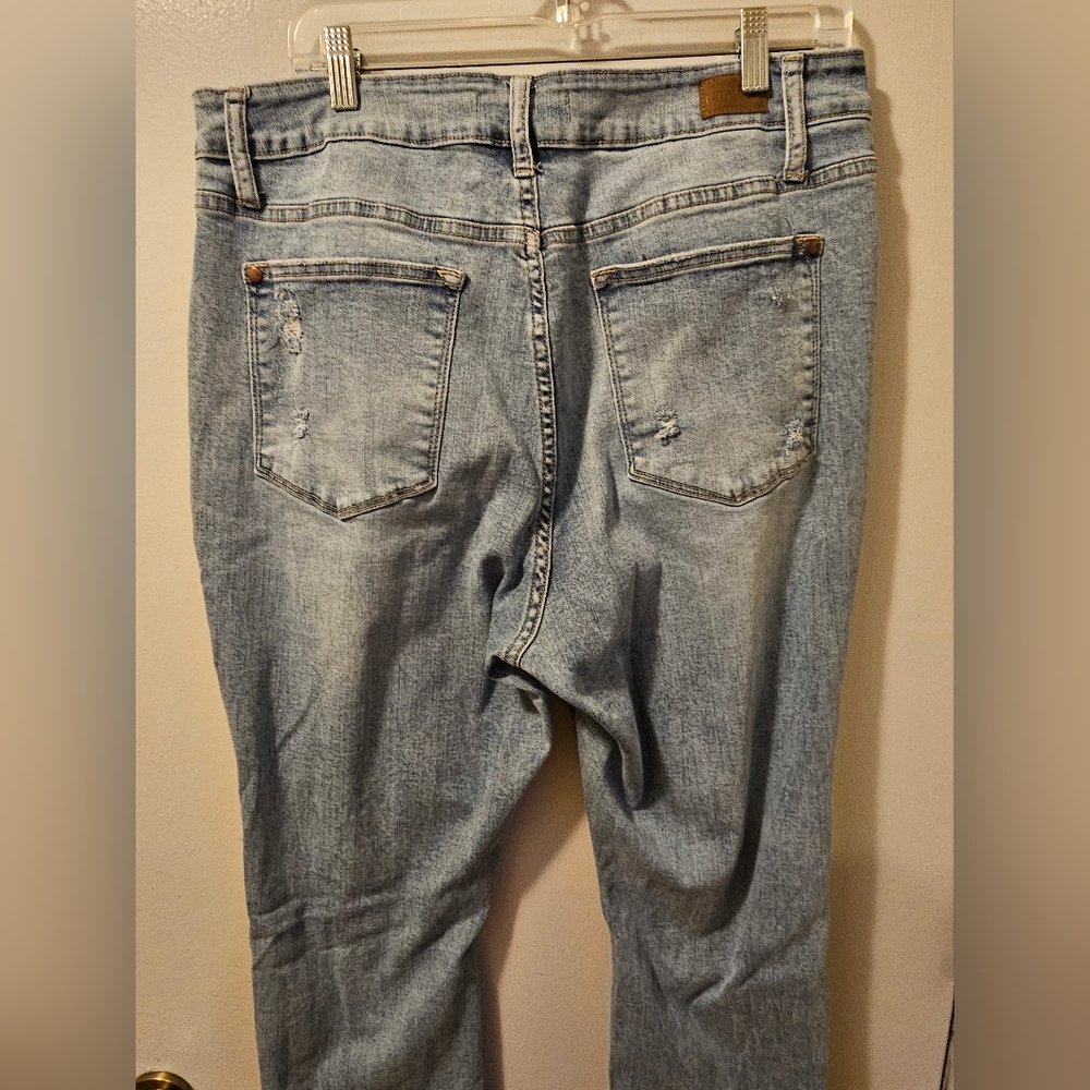 Judy Blue Jeans Boyfriend Fit Distressed Blue Jeans Women's Size 18W - Picture 7 of 13